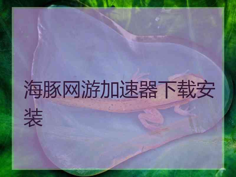 海豚网游加速器下载安装