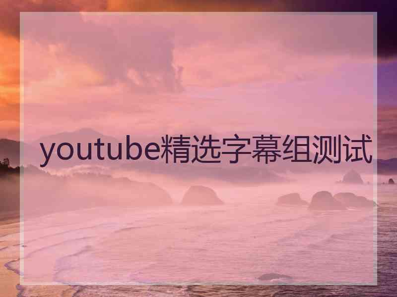 youtube精选字幕组测试