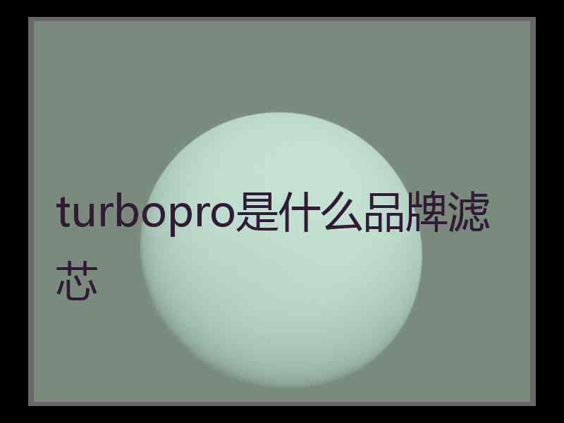 turbopro是什么品牌滤芯