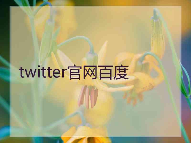 twitter官网百度