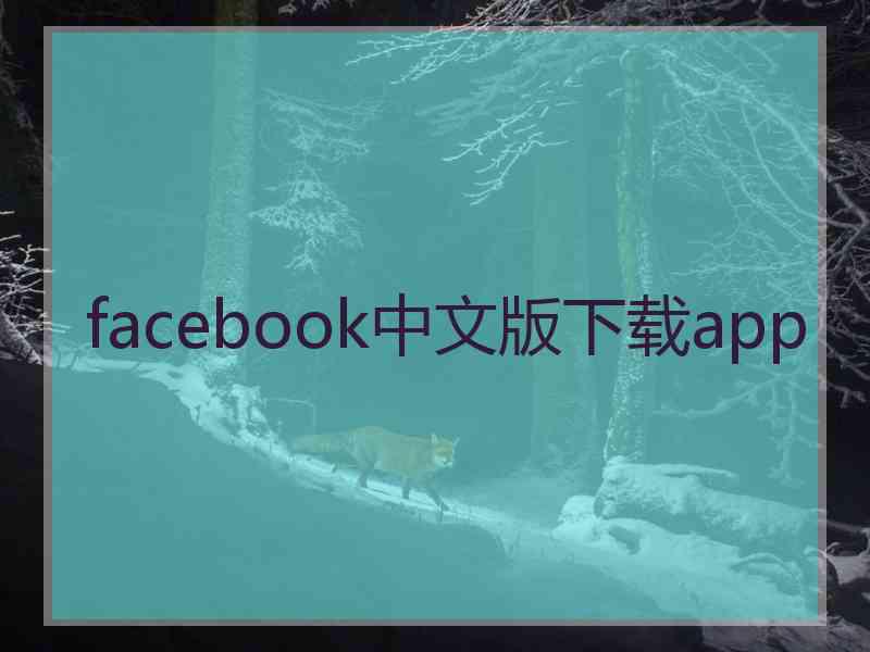 facebook中文版下载app