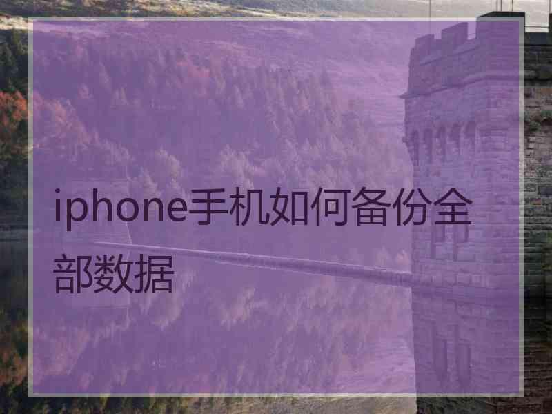 iphone手机如何备份全部数据