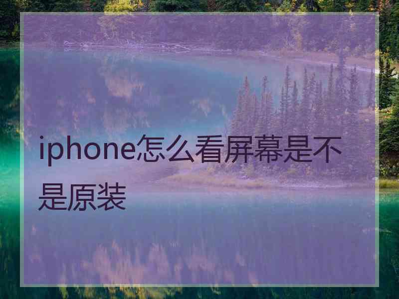 iphone怎么看屏幕是不是原装