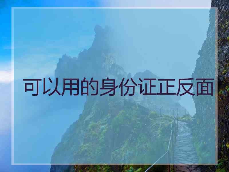 可以用的身份证正反面