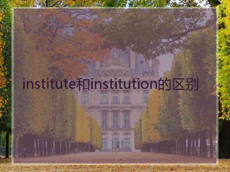 institute和institution的区别