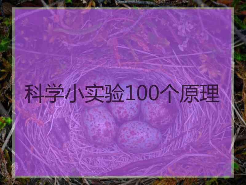 科学小实验100个原理