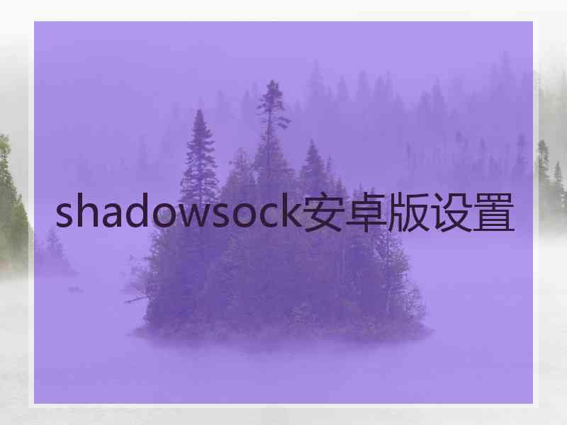 shadowsock安卓版设置