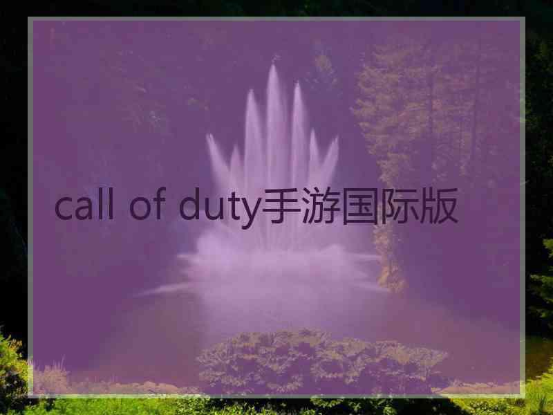 call of duty手游国际版