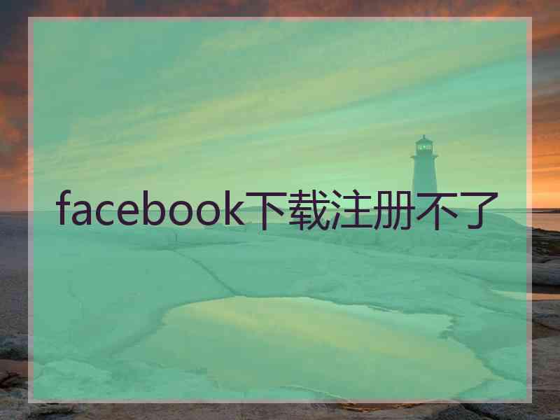 facebook下载注册不了