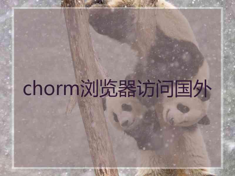 chorm浏览器访问国外