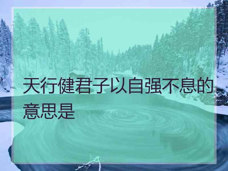 天行健君子以自强不息的意思是