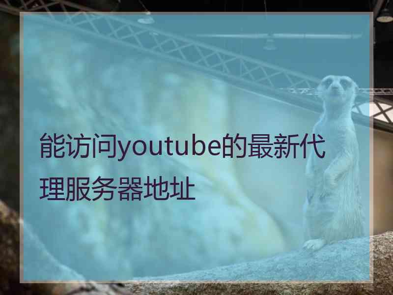 能访问youtube的最新代理服务器地址