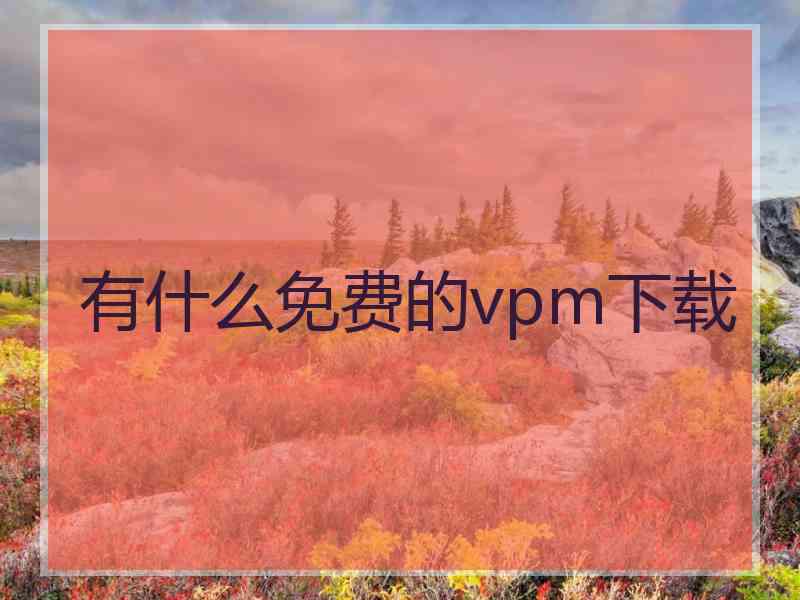 有什么免费的vpm下载