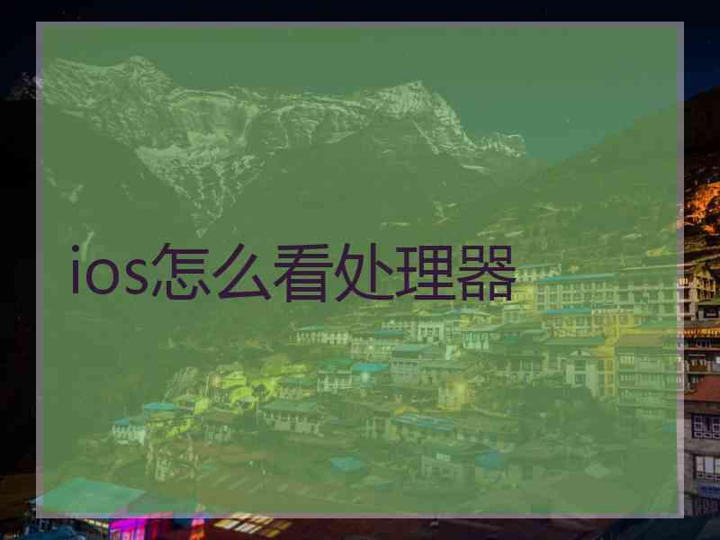 ios怎么看处理器