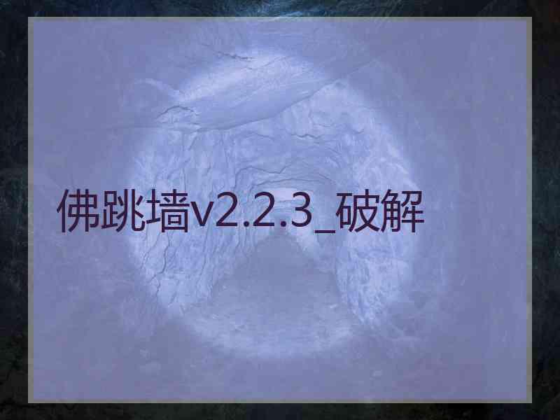 佛跳墙v2.2.3_破解