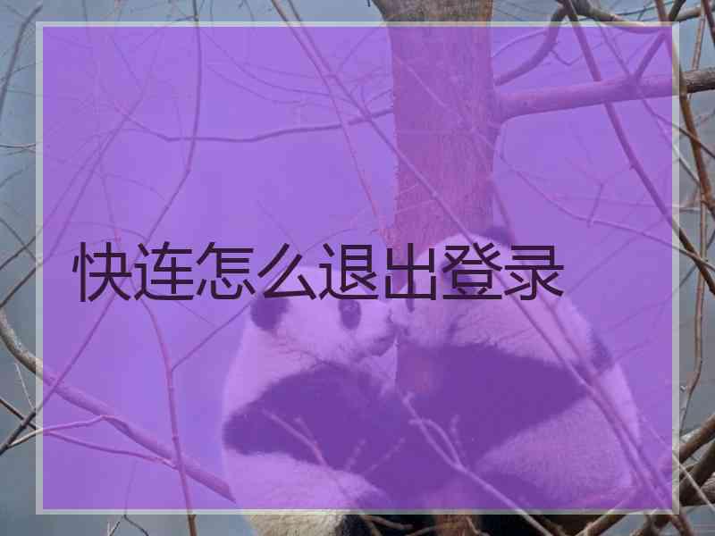 快连怎么退出登录