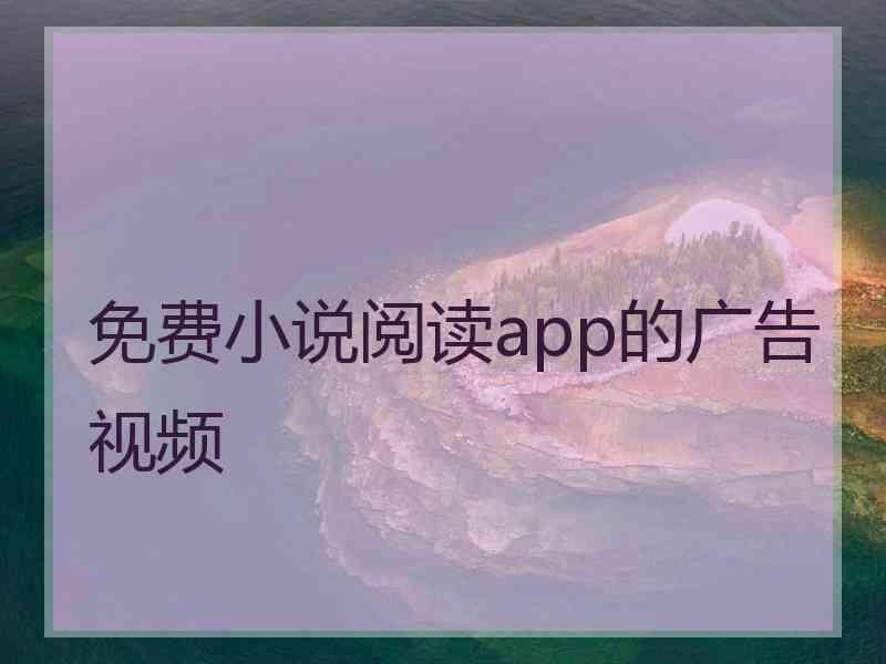 免费小说阅读app的广告视频