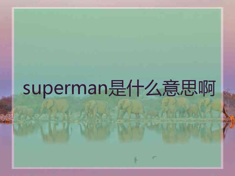 superman是什么意思啊