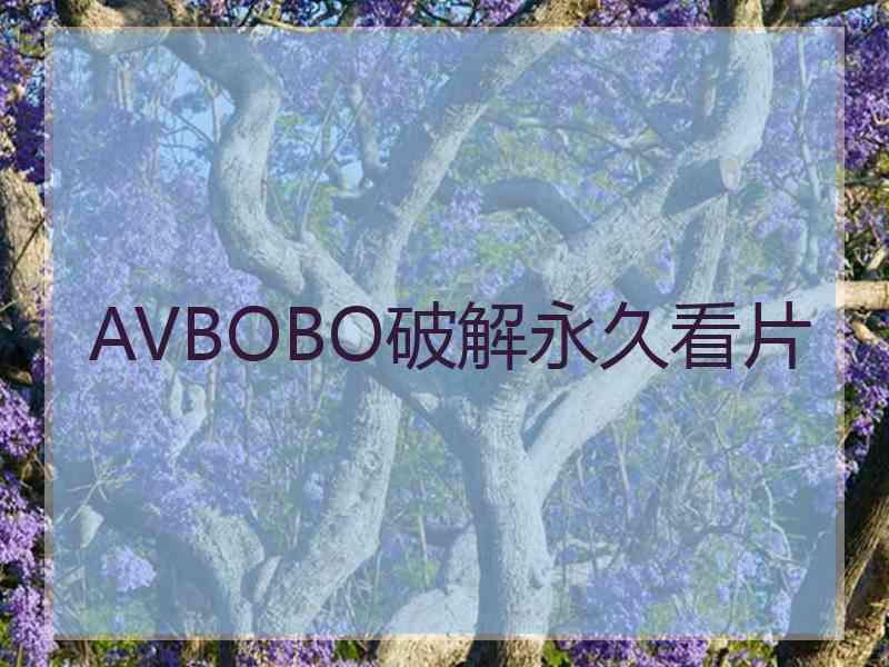 AVBOBO破解永久看片