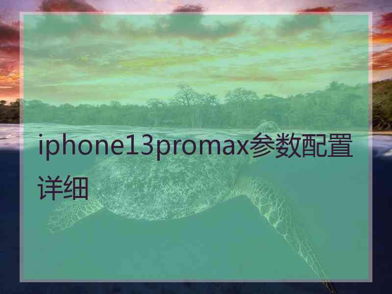 iphone13promax参数配置详细