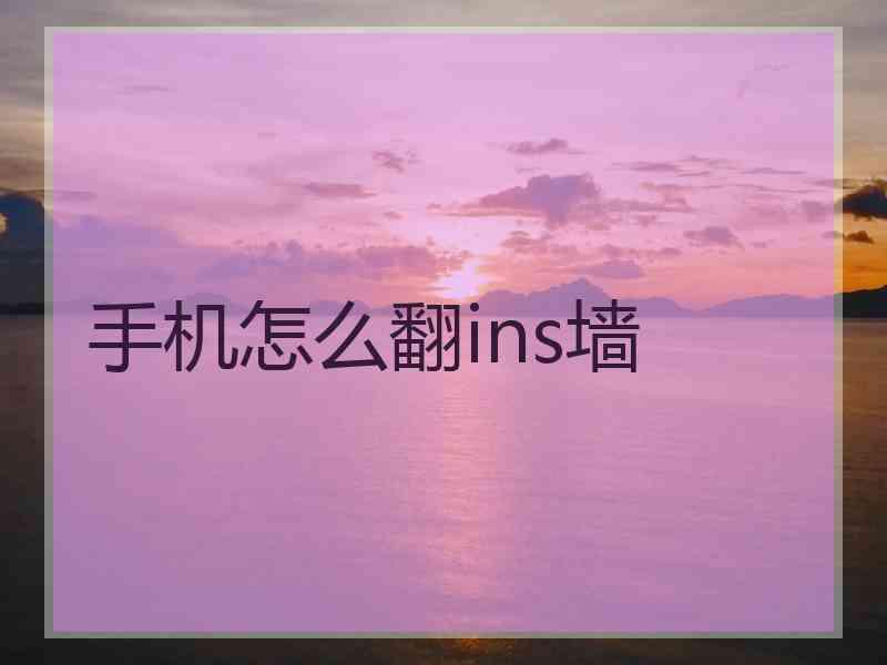 手机怎么翻ins墙