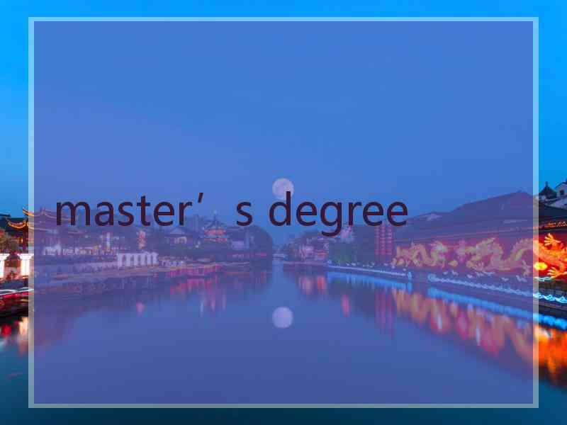 master’s degree