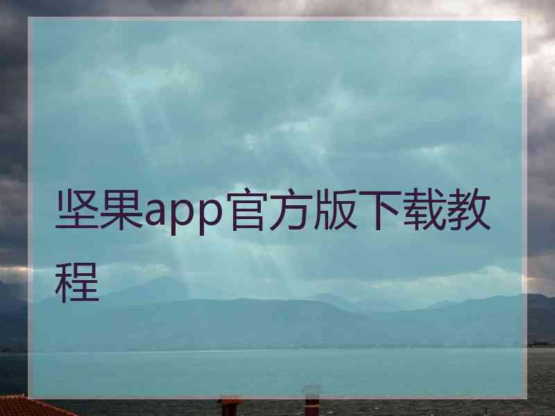 坚果app官方版下载教程