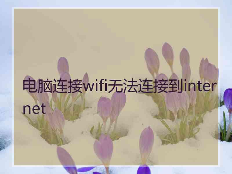 电脑连接wifi无法连接到internet